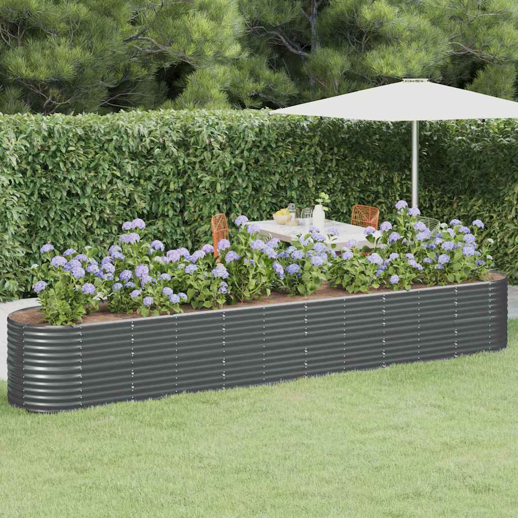 vidaXL Hochbeet Verzinkter Stahl 440x80x68 cm Anthrazit