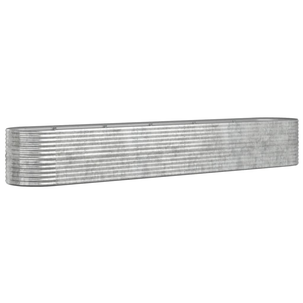 vidaXL Hochbeet Verzinkter Stahl 440x80x68 cm Silbern