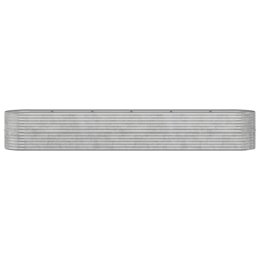 vidaXL Hochbeet Verzinkter Stahl 440x80x68 cm Silbern