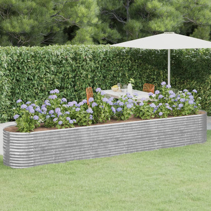 vidaXL Hochbeet Verzinkter Stahl 440x80x68 cm Silbern