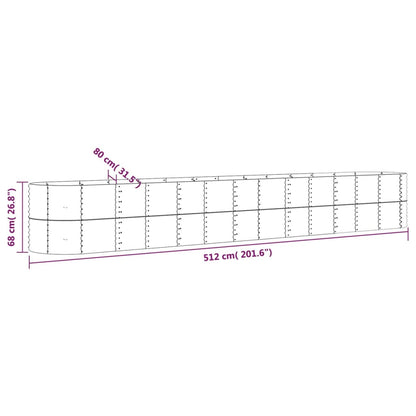 vidaXL Carré potager en acier poudré 512x80x68 cm Gris