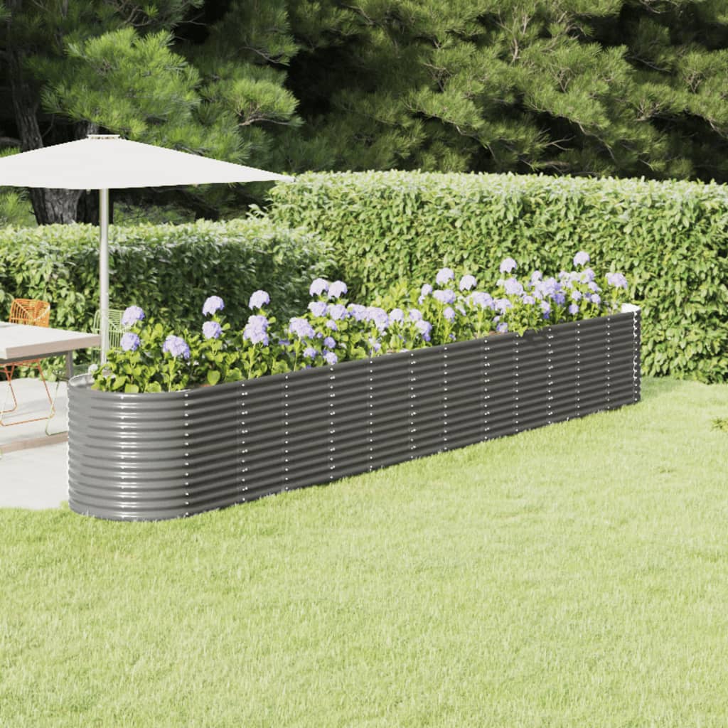 vidaXL Carré potager en acier poudré 512x80x68 cm Gris