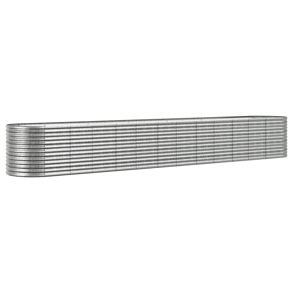vidaXL Carré potager en acier enduit de poudre 512x80x68 cm Argenté