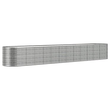 vidaXL Carré potager en acier enduit de poudre 512x80x68 cm Argenté