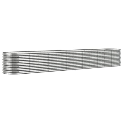vidaXL Carré potager en acier enduit de poudre 512x80x68 cm Argenté