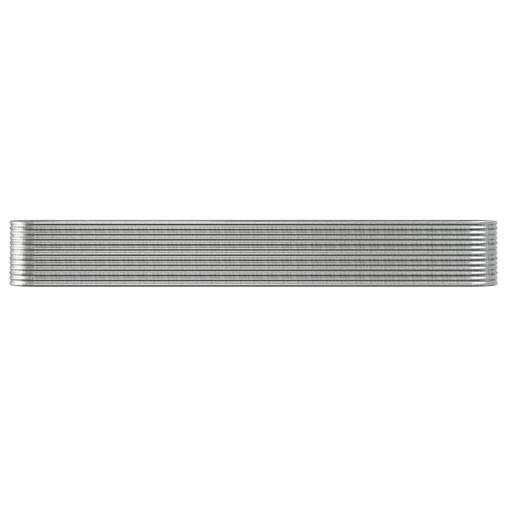 vidaXL Carré potager en acier enduit de poudre 512x80x68 cm Argenté