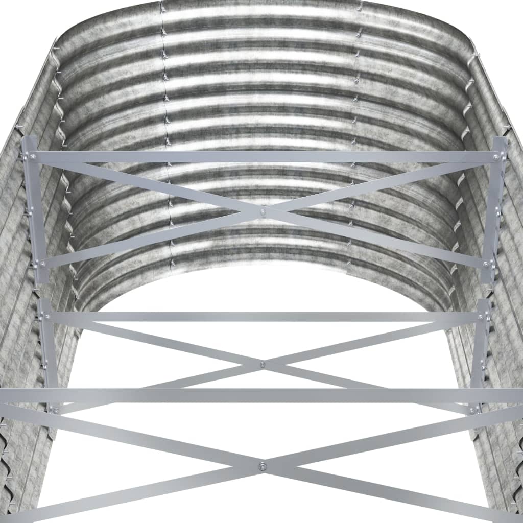 vidaXL Carré potager en acier enduit de poudre 512x80x68 cm Argenté