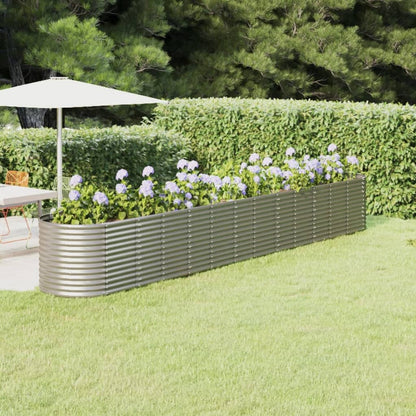 vidaXL Carré potager en acier enduit de poudre 512x80x68 cm Argenté