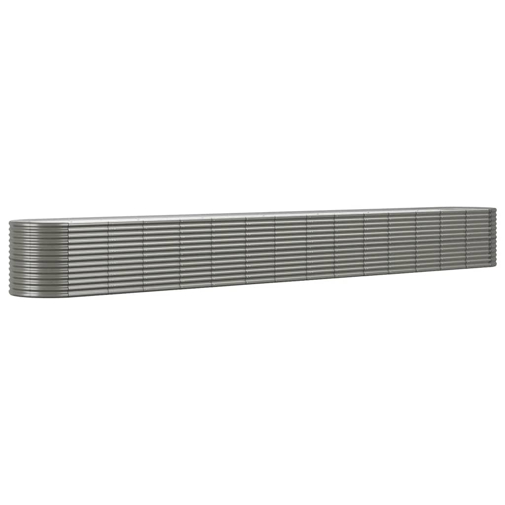 vidaXL Jardinière surélevée en acier poudré 620x80x68 cm Gris
