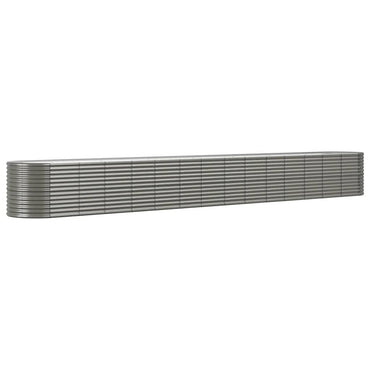 vidaXL Jardinière surélevée en acier poudré 620x80x68 cm Gris