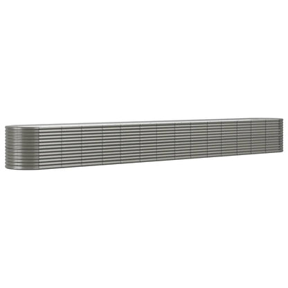 vidaXL Jardinière surélevée en acier poudré 620x80x68 cm Gris