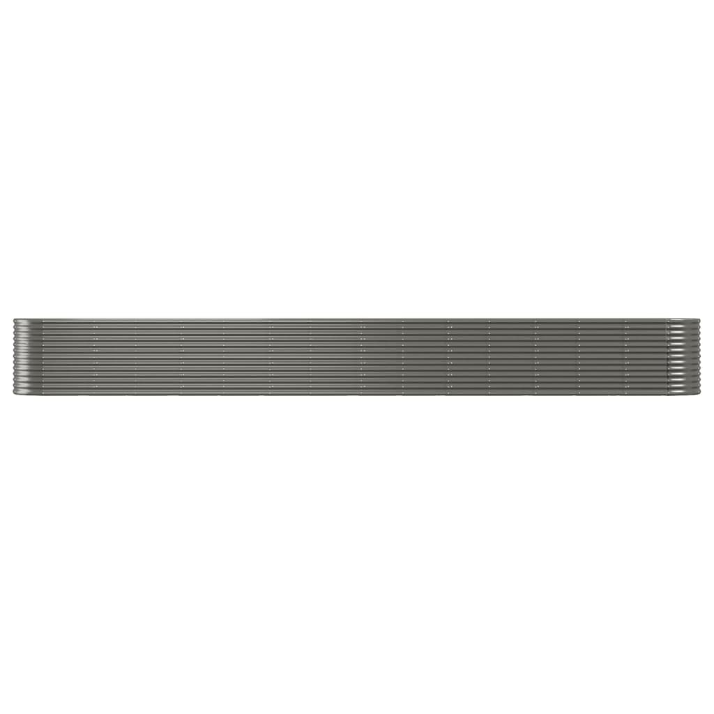 vidaXL Jardinière surélevée en acier poudré 620x80x68 cm Gris