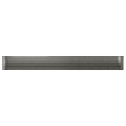 vidaXL Jardinière surélevée en acier poudré 620x80x68 cm Gris