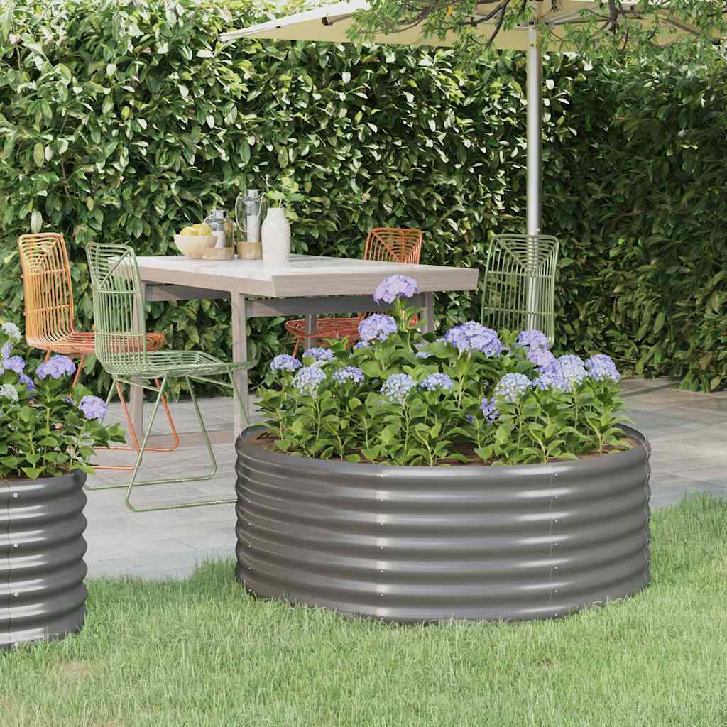 vidaXL Carré potager en acier galvanisé 100x100x36 cm Gris