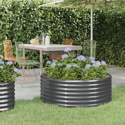 vidaXL Carré potager en acier galvanisé 100x100x36 cm anthracite