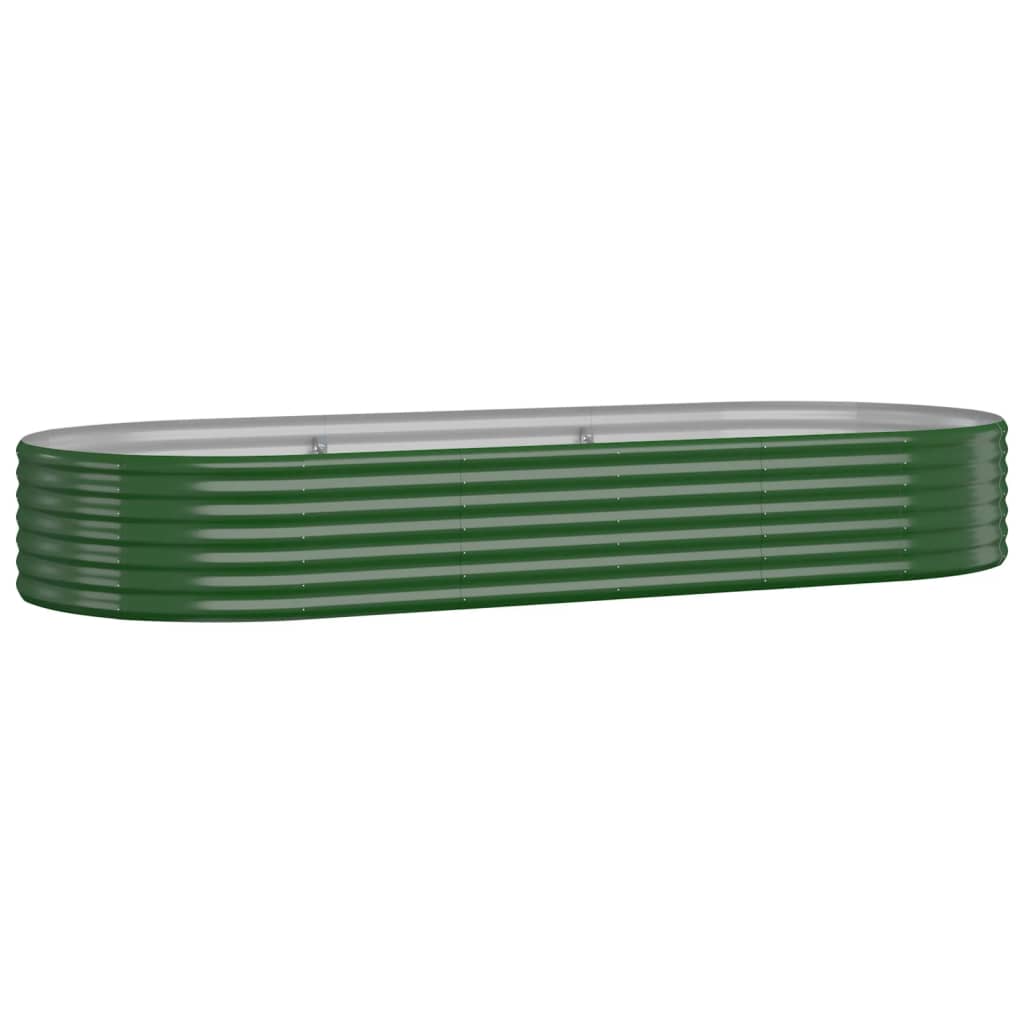vidaXL Carré potager en acier galvanisé 249x100x36 cm vert