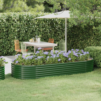 vidaXL Carré potager en acier galvanisé 249x100x36 cm vert