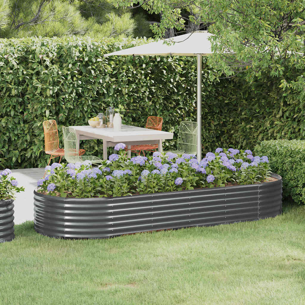 vidaXL Hochbeet Verzinkter Stahl 249x100x36 cm Anthrazit