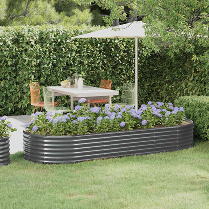 vidaXL Hochbeet Verzinkter Stahl 249x100x36 cm Anthrazit