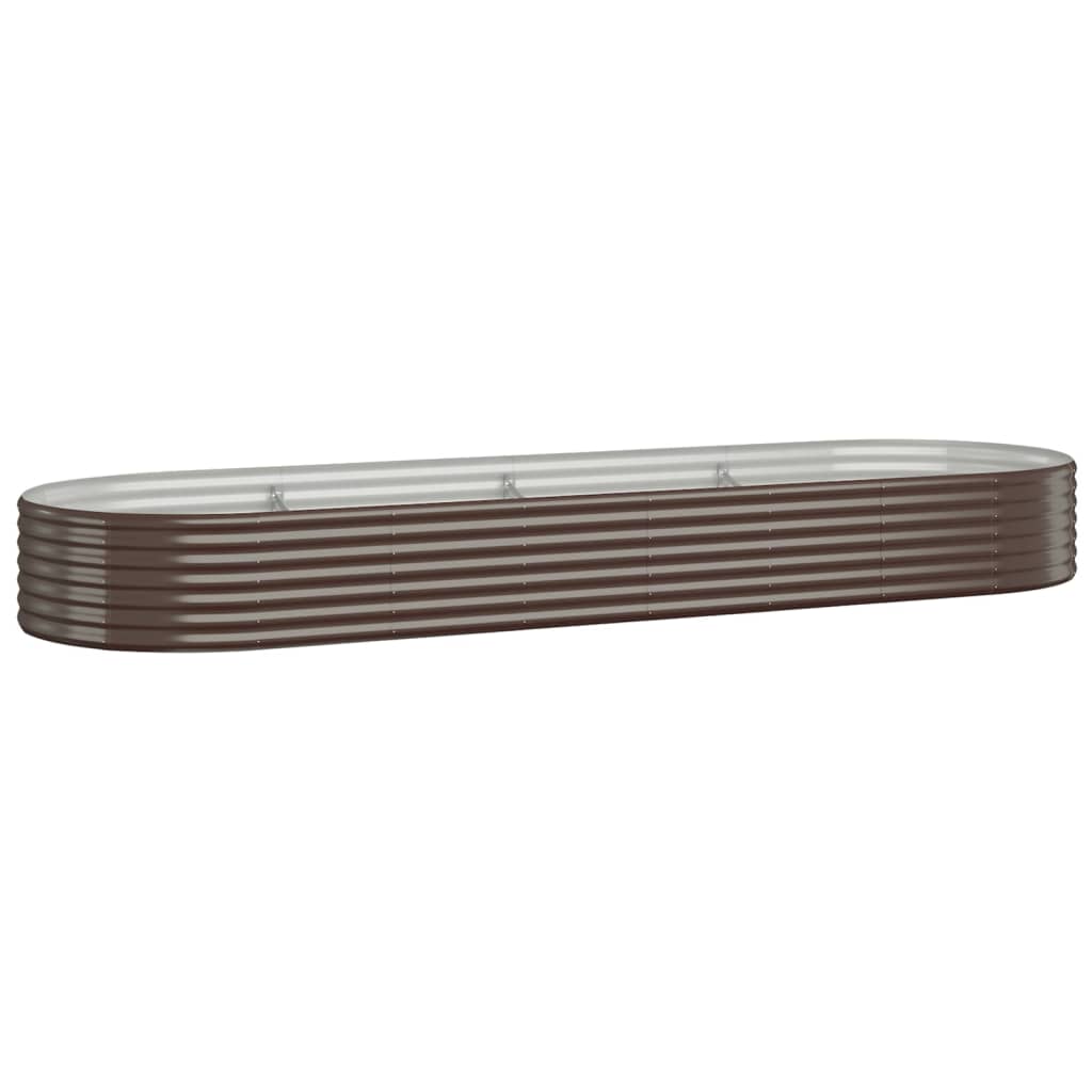 vidaXL Carré potager Acier galvanisé 322x100x36 cm Marron