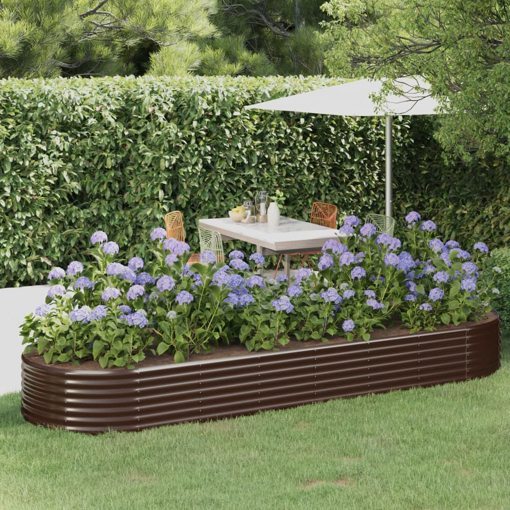 vidaXL Carré potager Acier galvanisé 322x100x36 cm Marron