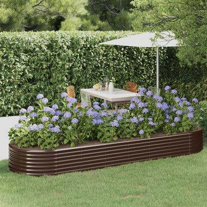 vidaXL Carré potager Acier galvanisé 322x100x36 cm Marron