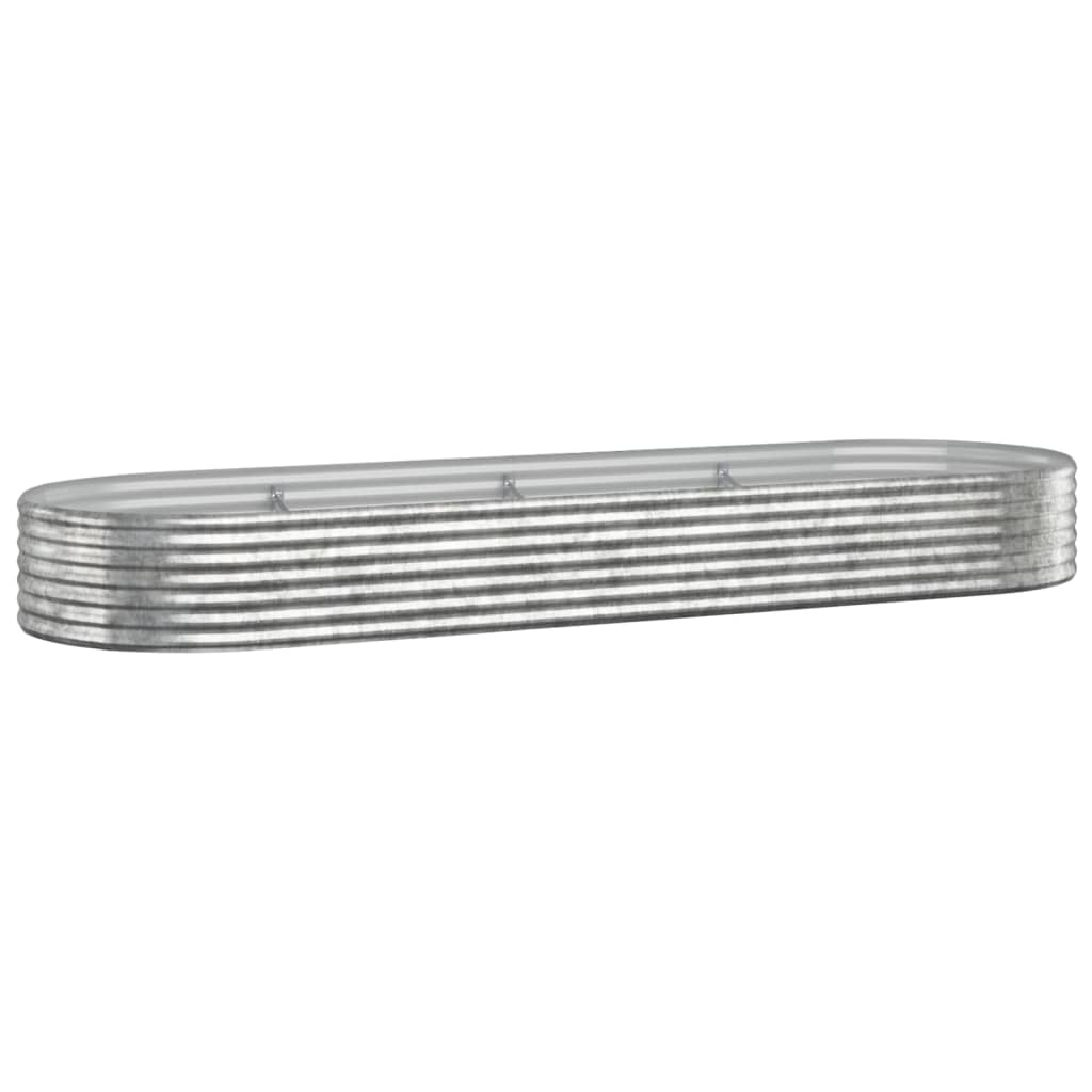 vidaXL Hochbeet Verzinkter Stahl 322x100x36 cm Silbern