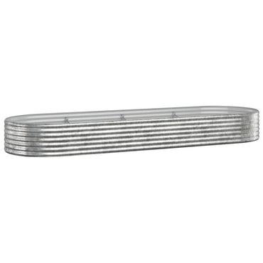 vidaXL Hochbeet Verzinkter Stahl 322x100x36 cm Silbern
