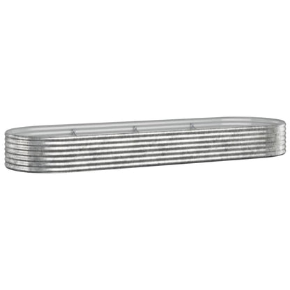vidaXL Hochbeet Verzinkter Stahl 322x100x36 cm Silbern