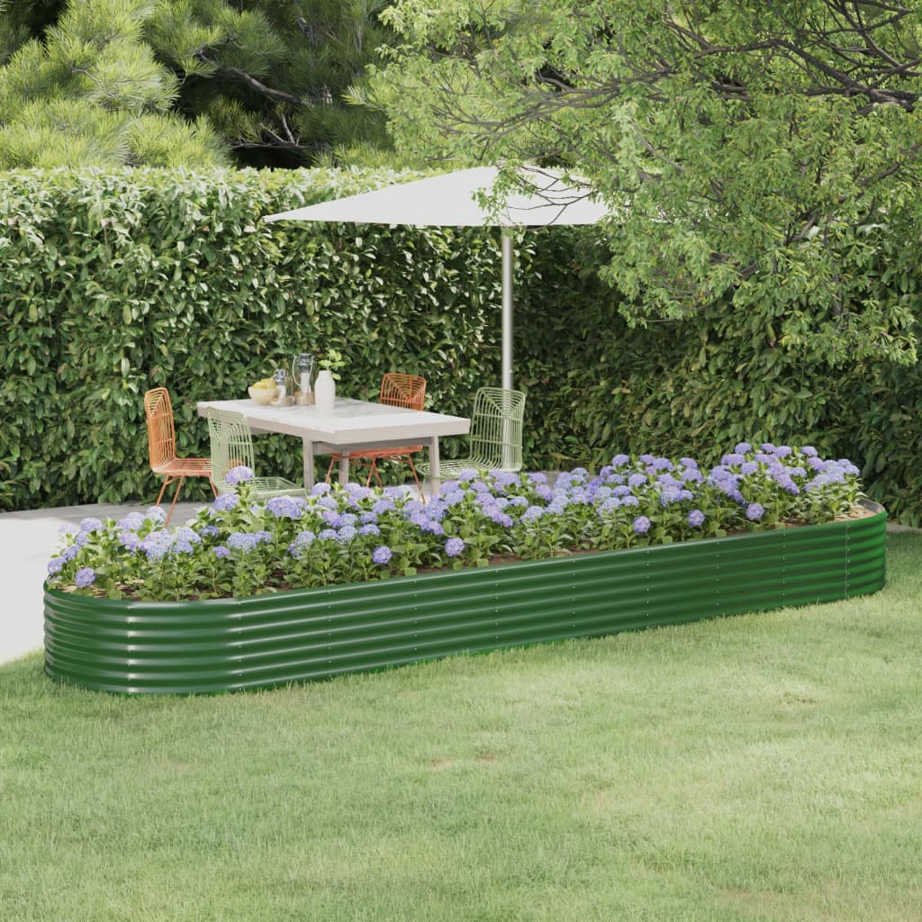 vidaXL Carré potager en acier galvanisé 396x100x36 cm Vert