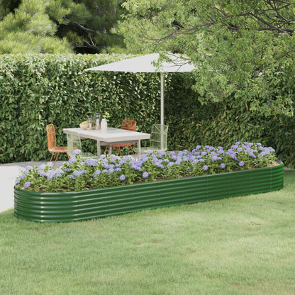 vidaXL Carré potager en acier galvanisé 396x100x36 cm Vert