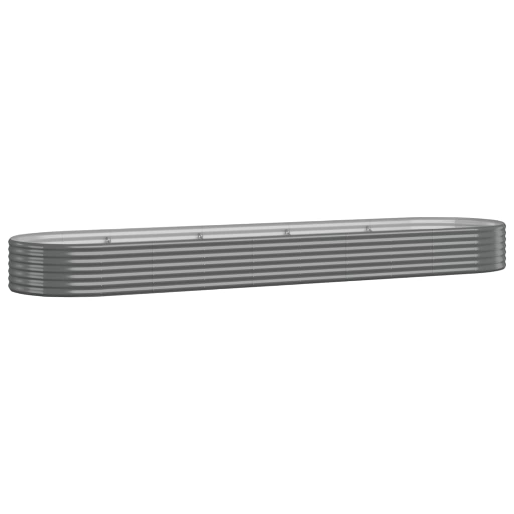 vidaXL Hochbeet Verzinkter Stahl 396x100x36 cm Grau