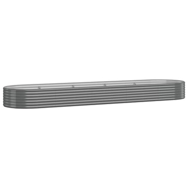 vidaXL Hochbeet Verzinkter Stahl 396x100x36 cm Grau