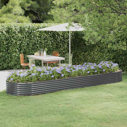 vidaXL Hochbeet Verzinkter Stahl 396x100x36 cm Anthrazit