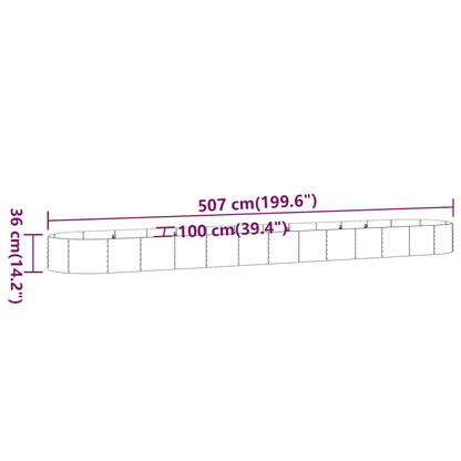 vidaXL Hochbeet Verzinkter Stahl 507x100x36 cm Grün