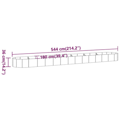 vidaXL Hochbeet Verzinkter Stahl 544x100x36 cm Grün