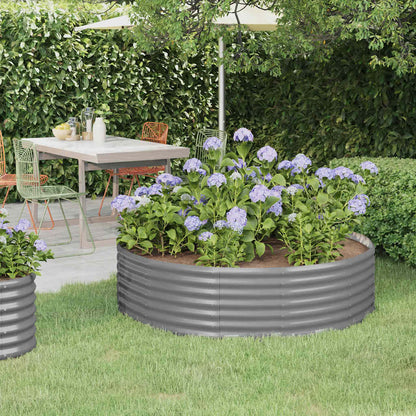 vidaXL Carré potager en acier galvanisé 140x140x36 cm Gris