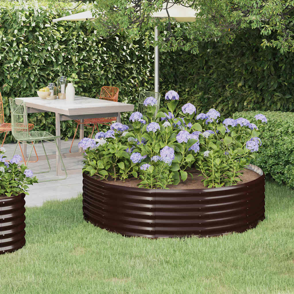 vidaXL Carré potager en acier galvanisé 140x140x36 cm Marron
