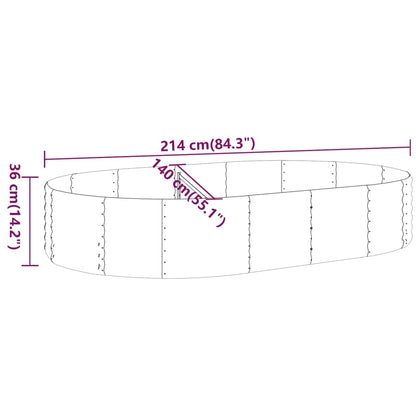 vidaXL Carré potager en acier galvanisé 214x140x36 cm Vert