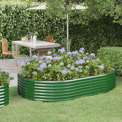 vidaXL Carré potager en acier galvanisé 214x140x36 cm Vert