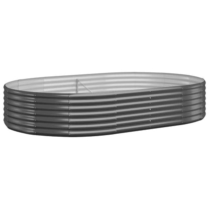 vidaXL Carré potager en acier galvanisé 214x140x36 cm anthracite