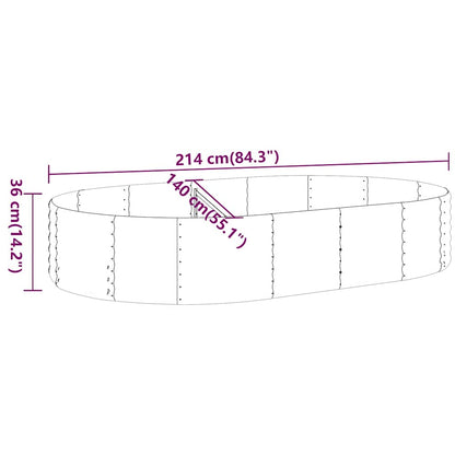 vidaXL Carré potager en acier galvanisé 214x140x36 cm anthracite