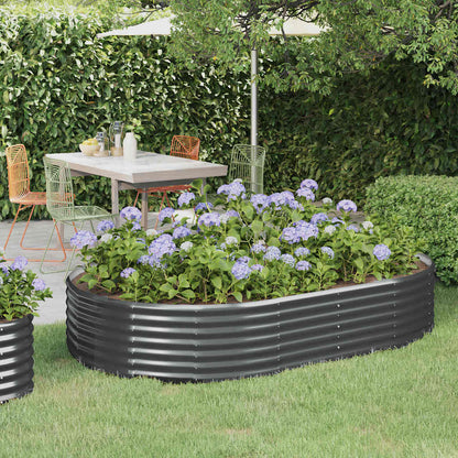 vidaXL Carré potager en acier galvanisé 214x140x36 cm anthracite