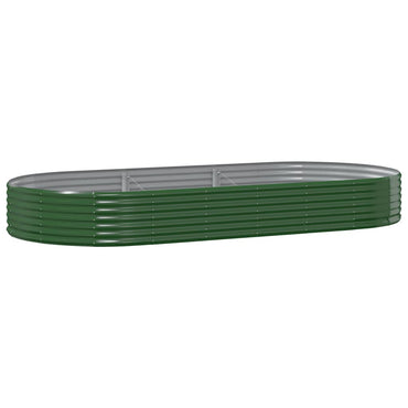 vidaXL Carré potager en acier galvanisé 296x140x36 cm Vert
