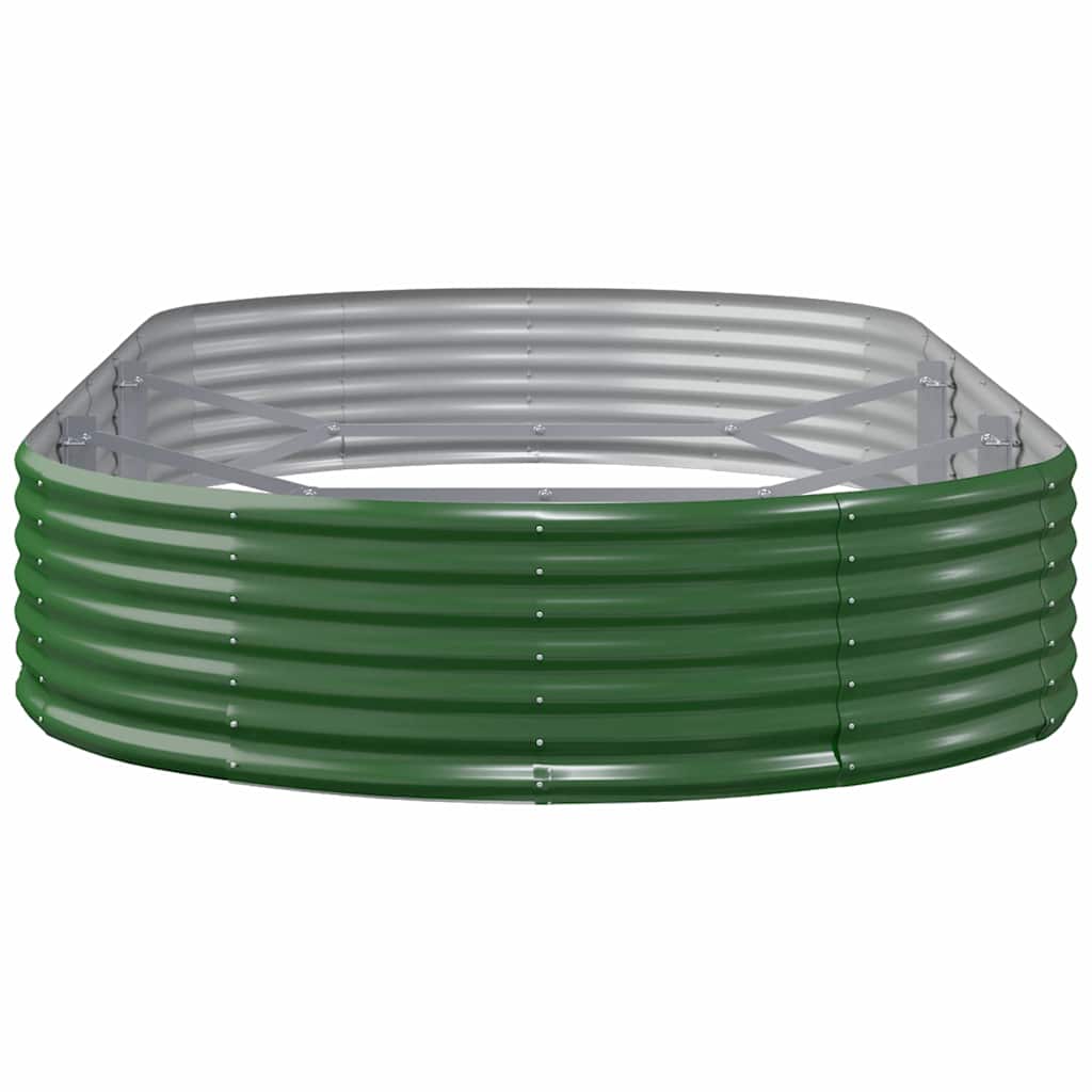 vidaXL Carré potager en acier galvanisé 296x140x36 cm Vert