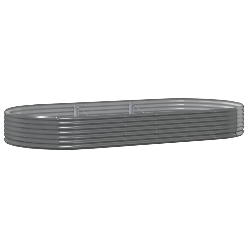 vidaXL Carré potager en acier galvanisé 296x140x36 cm Gris