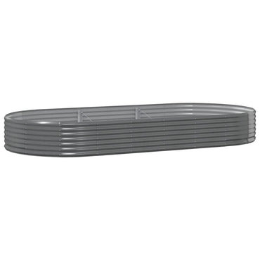 vidaXL Carré potager en acier galvanisé 296x140x36 cm Gris