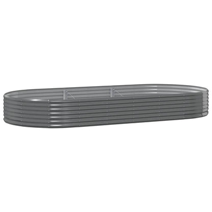 vidaXL Carré potager en acier galvanisé 296x140x36 cm Gris