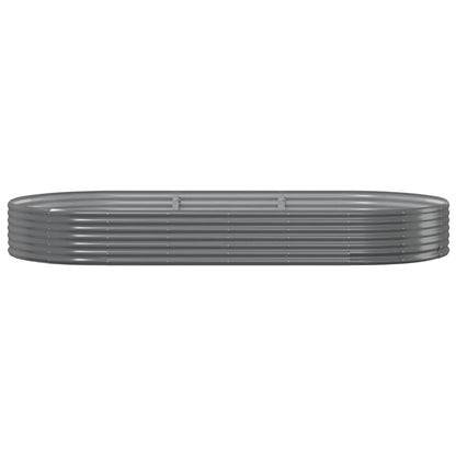 vidaXL Carré potager en acier galvanisé 296x140x36 cm Gris
