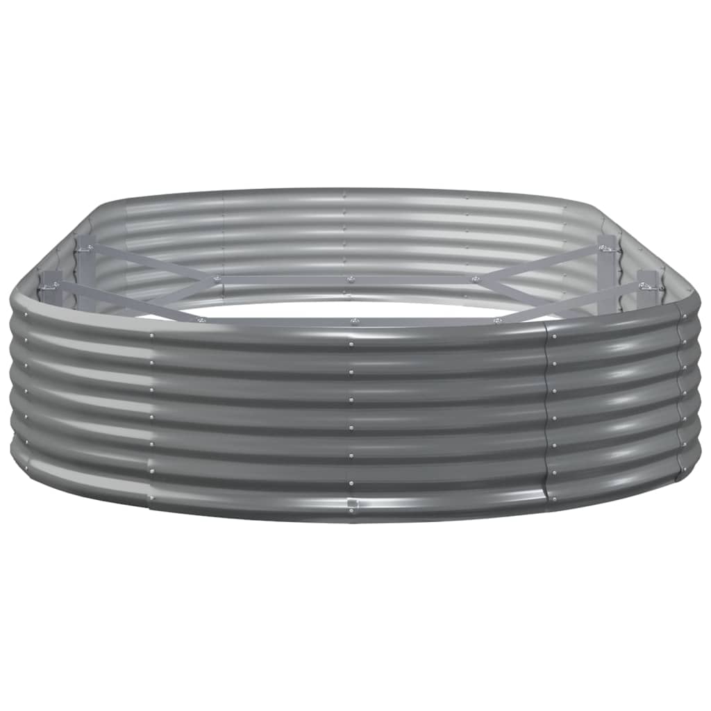 vidaXL Carré potager en acier galvanisé 296x140x36 cm Gris